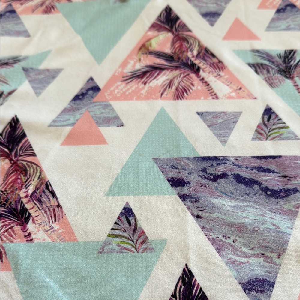 Bad Birdie Pink and Blue Polo Shirt with Modern Geometric Design - Picture 3 of 7